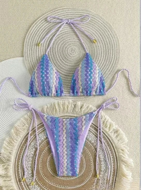 Laguna Isla - Stripey Crochet Bikini