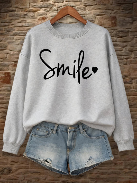 Women’s Casual Fleece Hoodie Smileprints Warm Winter Crewneck Top