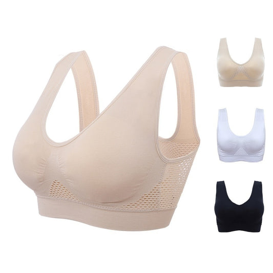 Womens Sports Bra Vest Breathable Padded Shockproof Gym Running Fitness Top