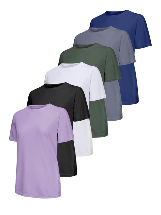 Women Quick Dry Running Gym Sport T-Shirt Breathable Lightweight Fitness Top