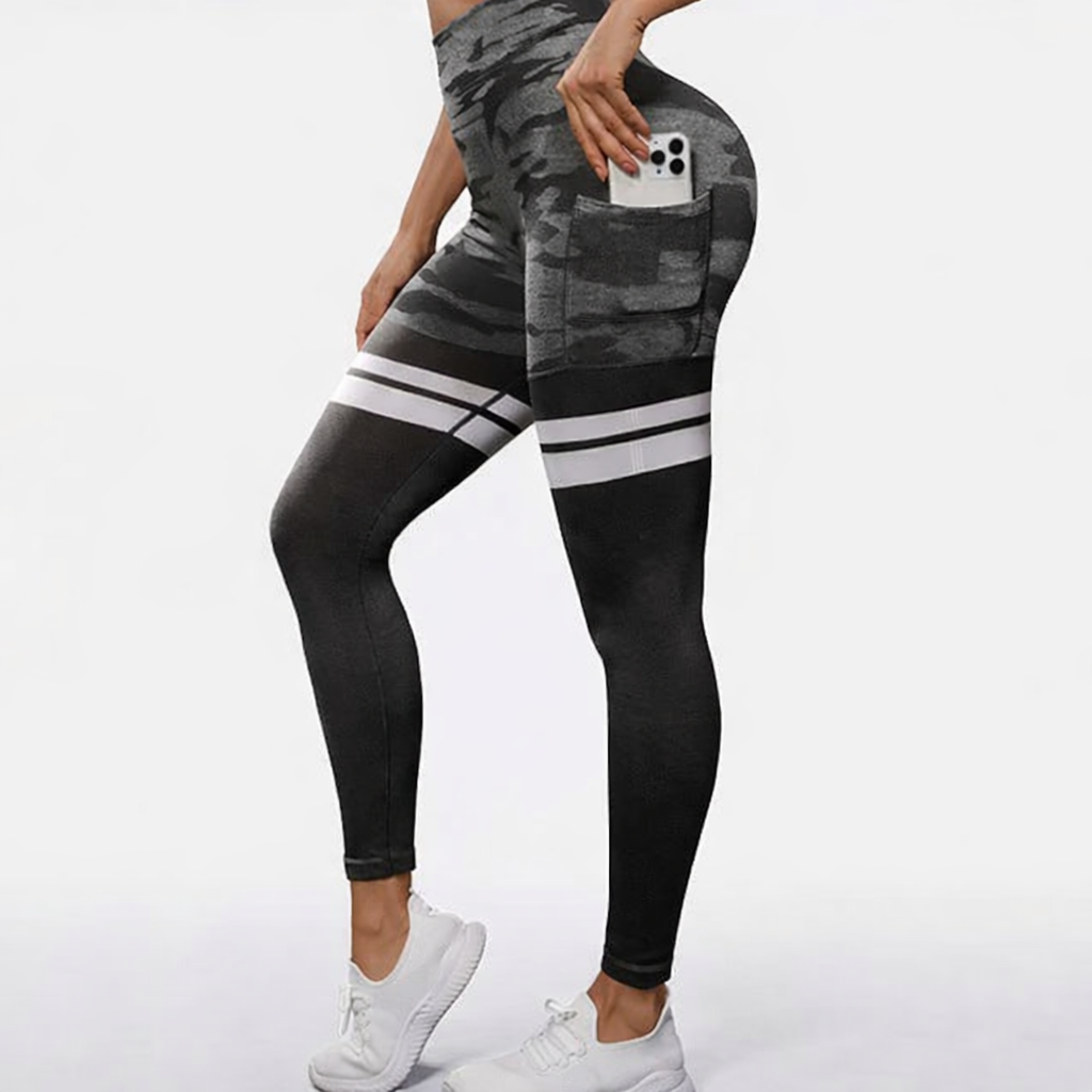 Second Skin Leggings - Stripe Black Camo