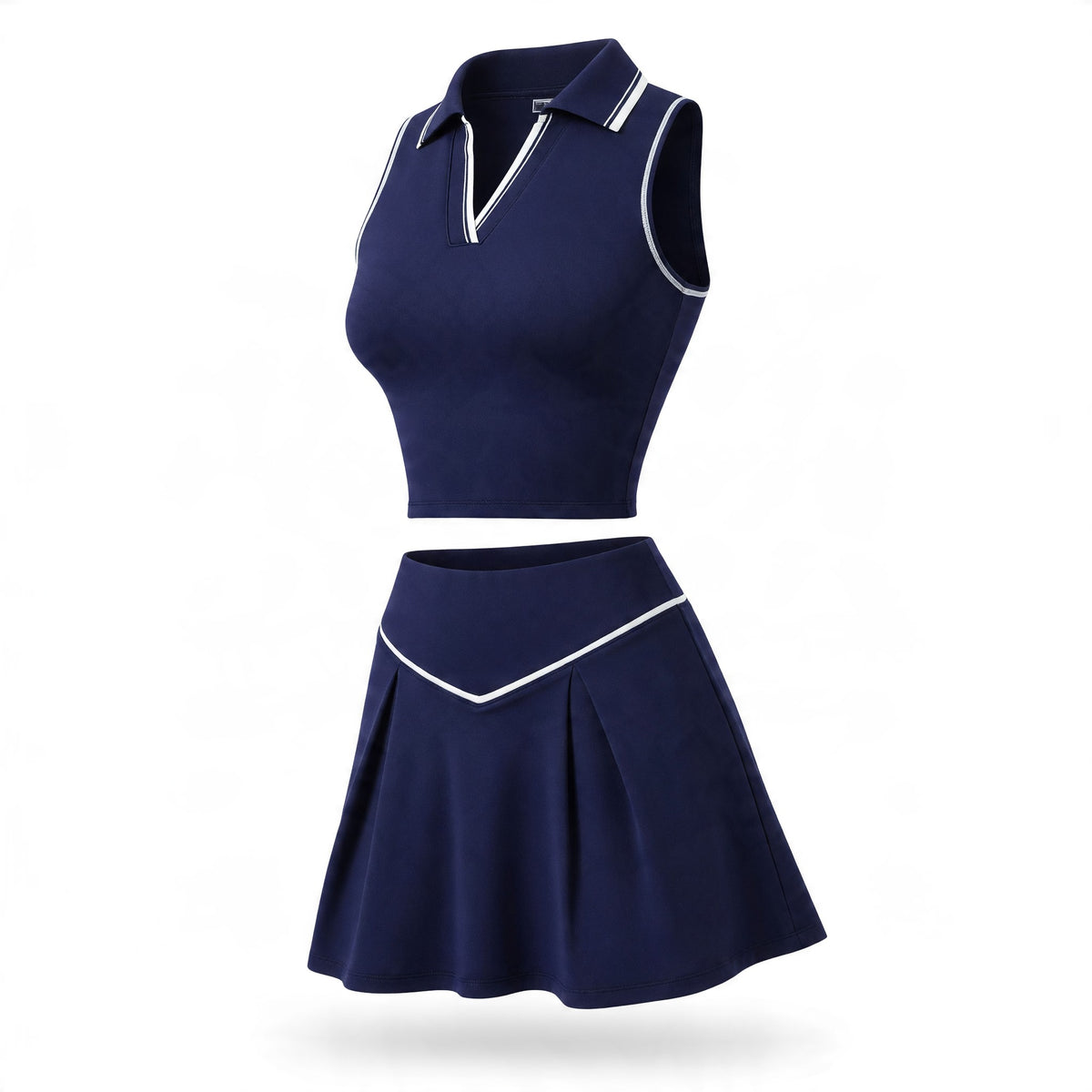 Power Vibe™ Advantage Contrast Trim Top & Skirt Set