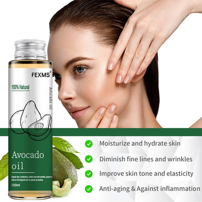 Avocado Oil for Hair & Skin | 100% Pure Natural Carrier Oil for Massage & Essential Oils