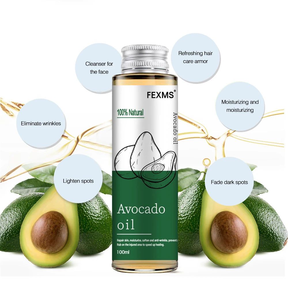 Avocado Oil for Hair & Skin | 100% Pure Natural Carrier Oil for Massage & Essential Oils