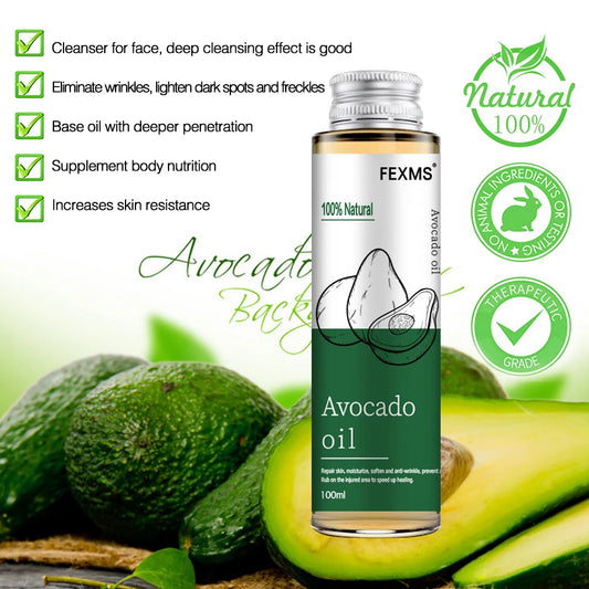 Avocado Oil for Hair & Skin | 100% Pure Natural Carrier Oil for Massage & Essential Oils