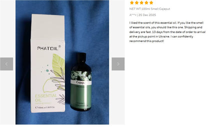 PHATOIL 100ml Essential Oil – Eucalyptus, Lavender, Vanilla, Jasmine & More