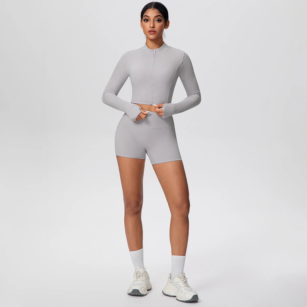 Women Yoga Set Quick Dry | Zipper Top Leggings Set