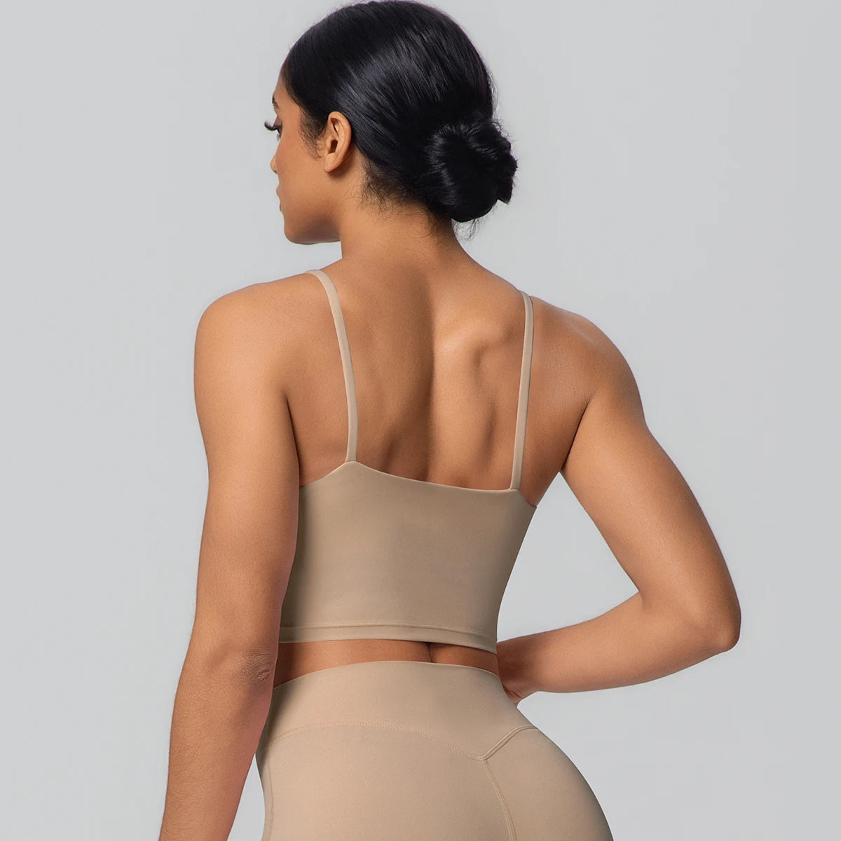 Women Backless Sports Bra Naked Feel Yoga Gym Workout Padded Top