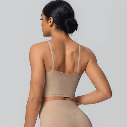 Women Backless Sports Bra Naked Feel Yoga Gym Workout Padded Top