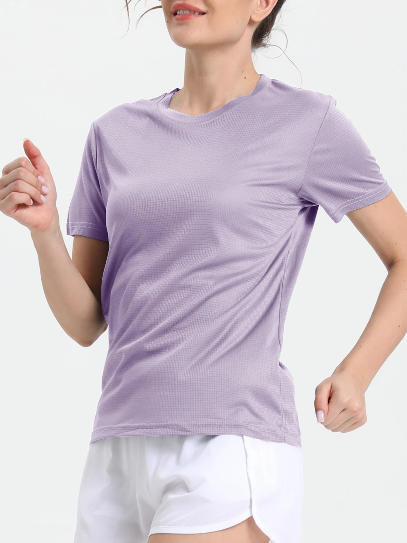 Women Quick Dry Running Gym Sport T-Shirt Breathable Lightweight Fitness Top
