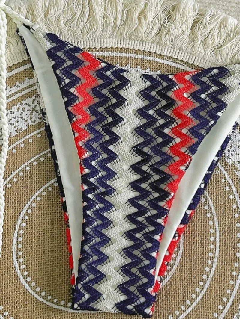 Laguna Isla - Stripey Crochet Bikini