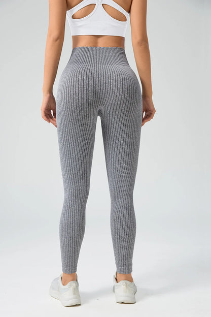 Contour Fit Leggings - Grey Ribbed