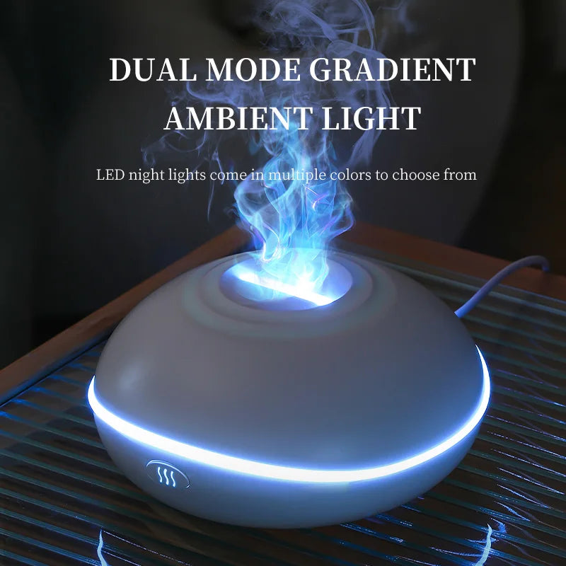 200ML Aroma Diffuser Essential Oil Lamp – Portable USB Design  Air Humidifier with Color Flame Night Light