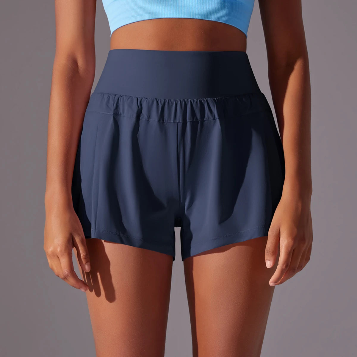 Women 2in1 Gym Running Shorts Quick Dry Workout Fitness Sports Shorts Pocket