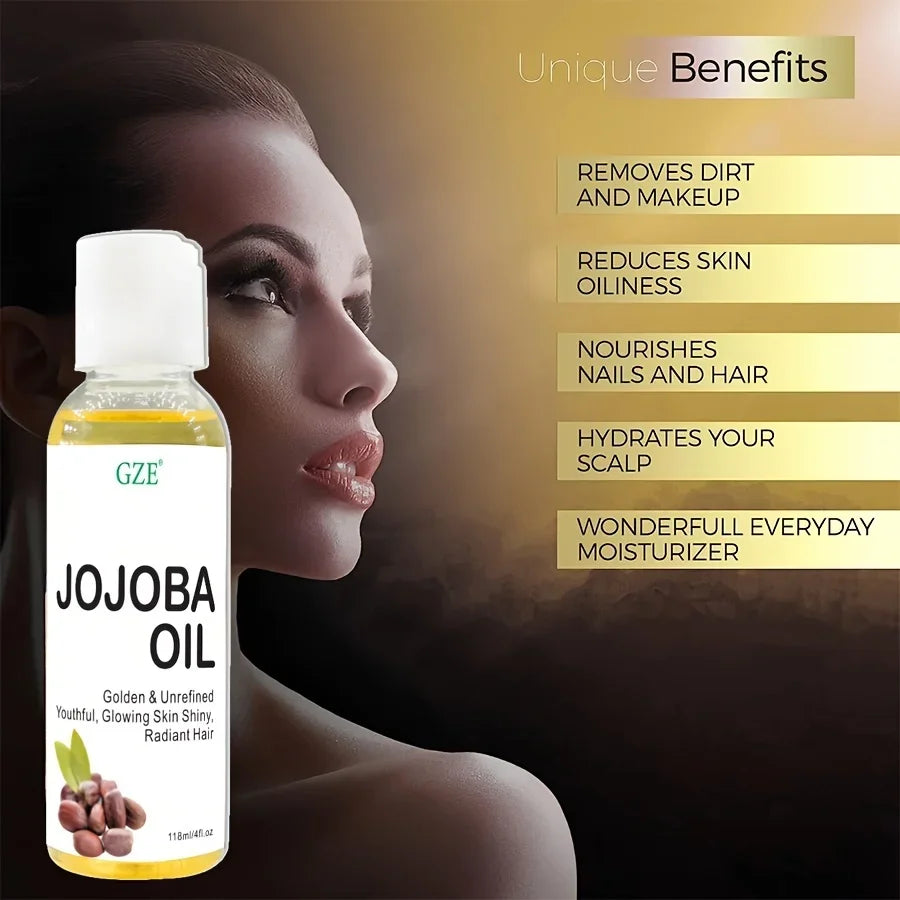 GZE Organic Jojoba Oil for Face, Hair & Skin | Cold Pressed Hexane-Free Carrier Oil