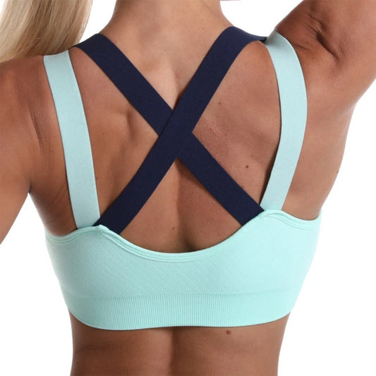 Womens Cross Back Sports Bra Shockproof Yoga Running Fitness Gymwear Top