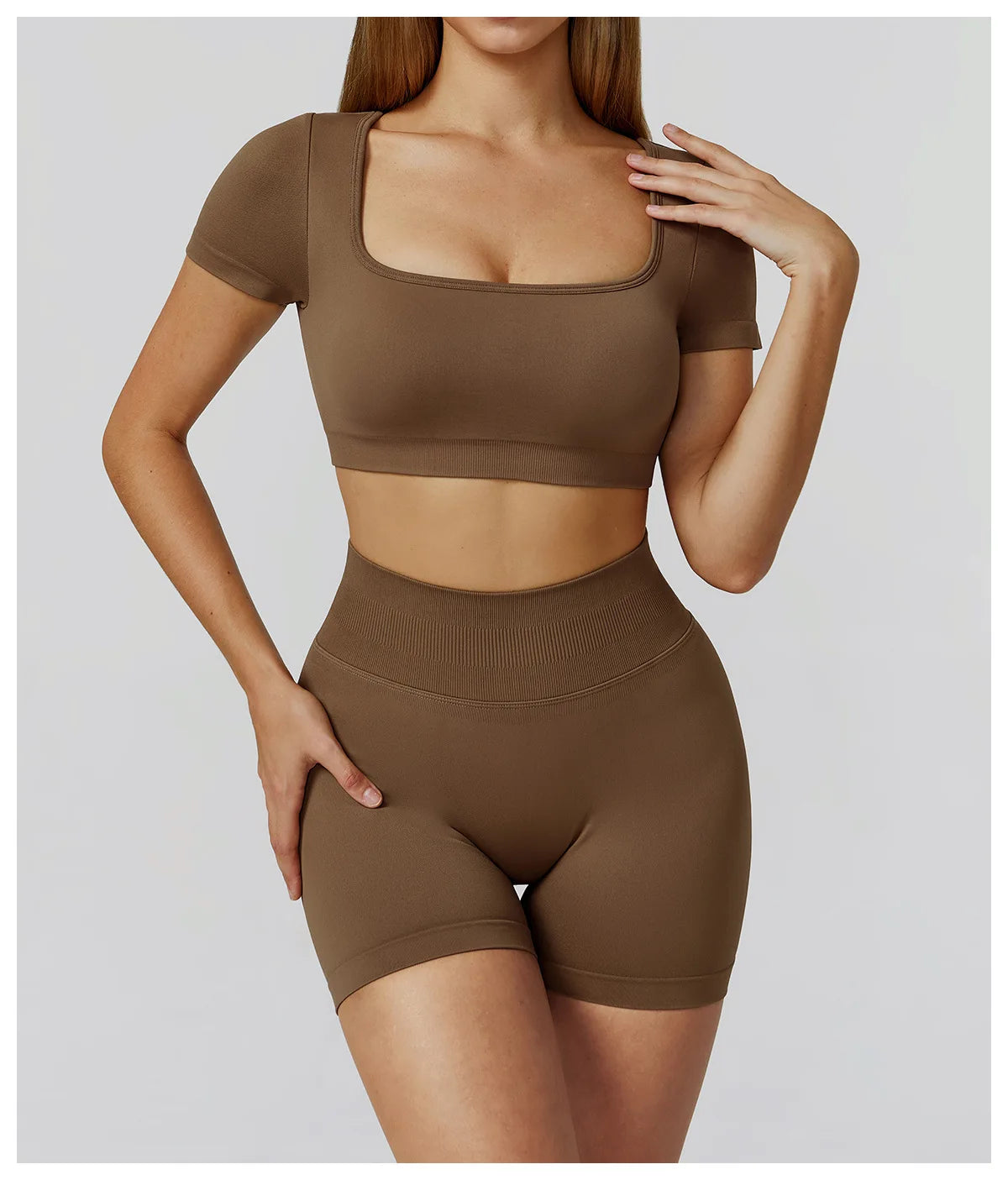 Women’s Gym Yoga Top | Square Neck Backless Fitness Outfit