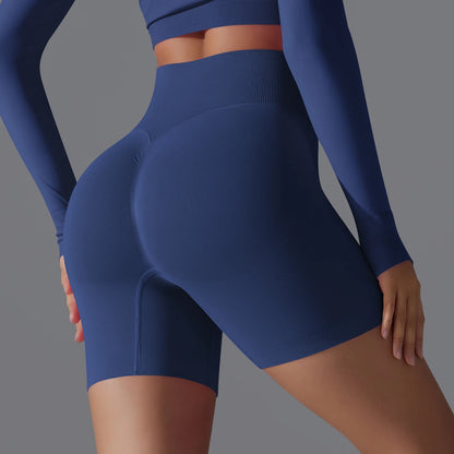 Womens High Waist Seamless Yoga Gym Shorts Running Fitness Workout Shorts