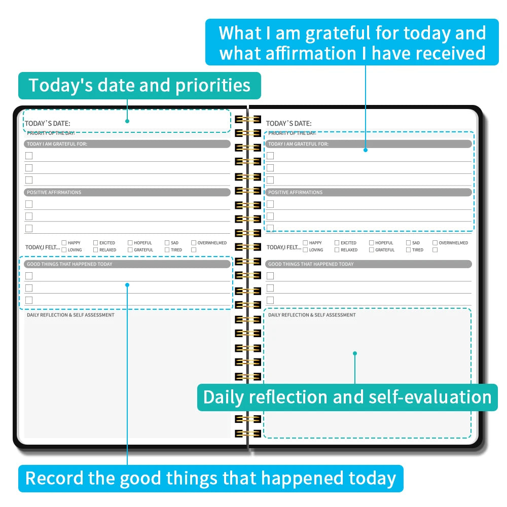 Gratitude Planner | Daily Mood Tracking Journal