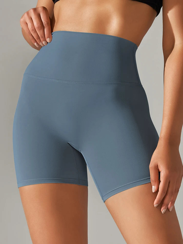 Women High Waist Yoga Shorts Squat Proof Gym Workout Fitness Cycling Shorts