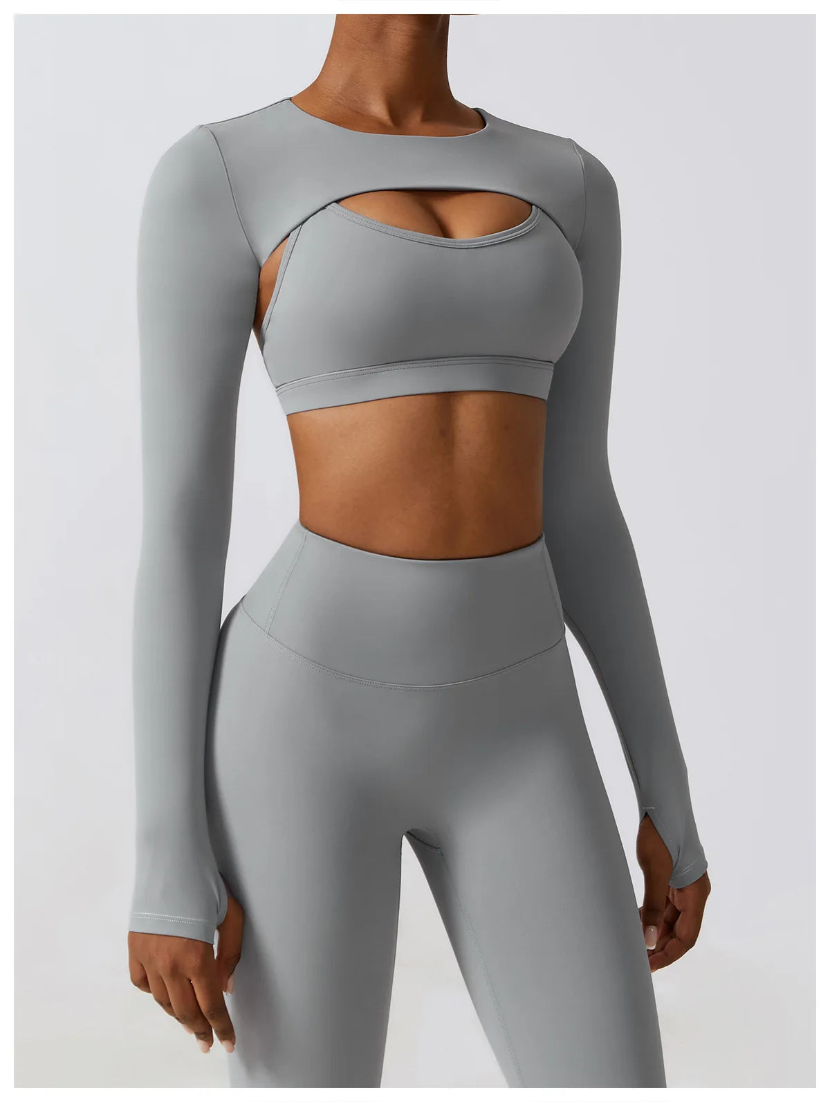 Womens Long Sleeve Gym Top Crop Yoga Shirt Quick Dry Fitness Sports