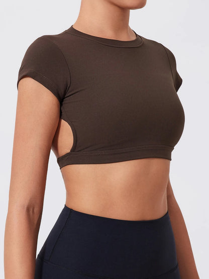 Ladies Sports Top | Backless Yoga Crop Activewear