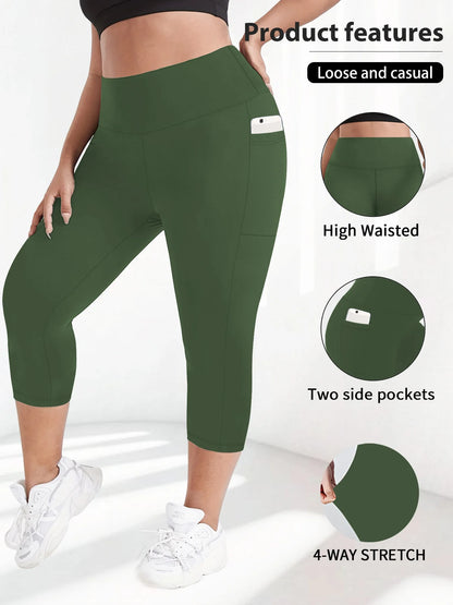 Sculpt & Flow Leggings - Plus Size Capri Black