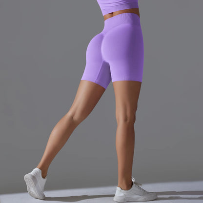 Womens High Waist Seamless Yoga Gym Shorts Running Fitness Workout Shorts