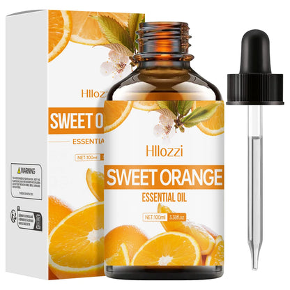 Hllozzi Sweet Orange Essential Oil 30ml–100ml | Face, Hair & Body Care Light Citrus Fragrance