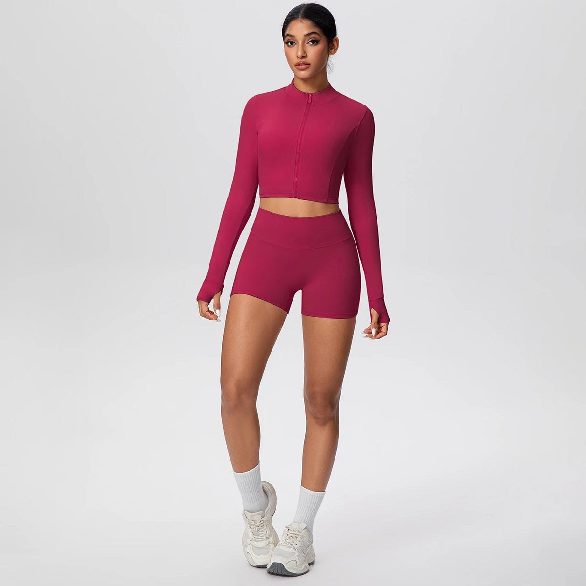 Women Yoga Set Quick Dry | Zipper Top Leggings Set