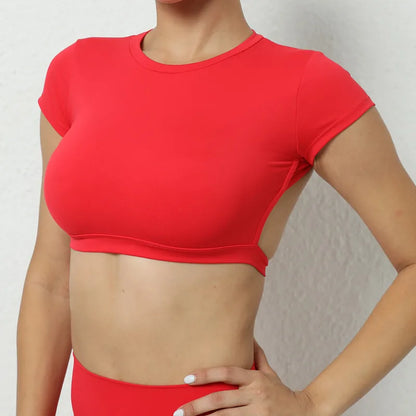 Ctenkevet Sports Crop Top | Backless Yoga Gym Activewear