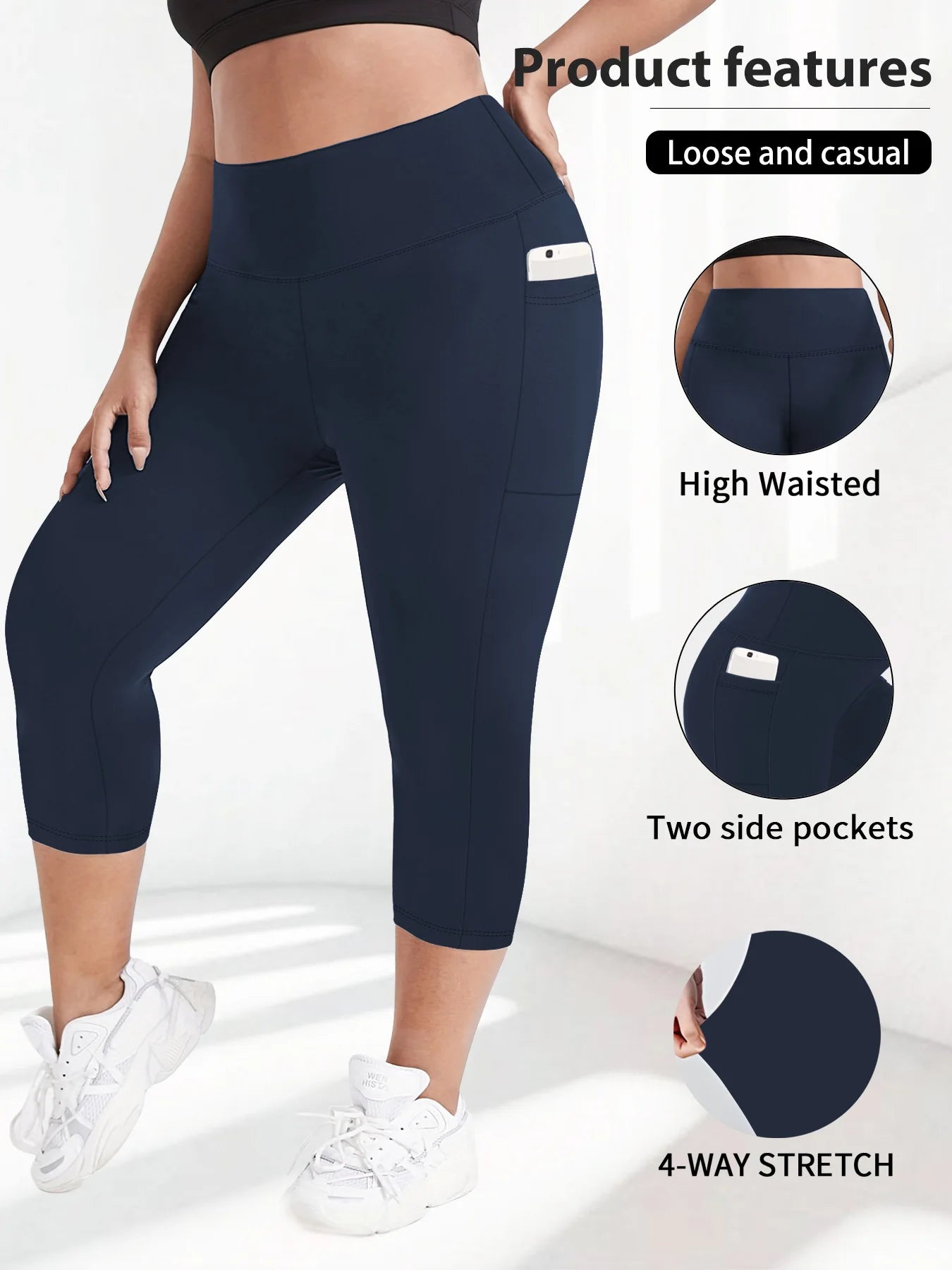 Sculpt & Flow Leggings - Plus Size Capri Black