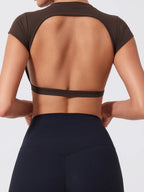 Hearuisavy Sports Top | Backless Yoga Crop Activewear