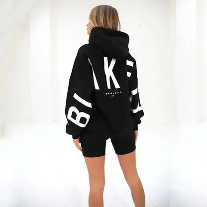 Women’s Stylish Printed Hoodie Thick Warm Streetwear Sweatshirt