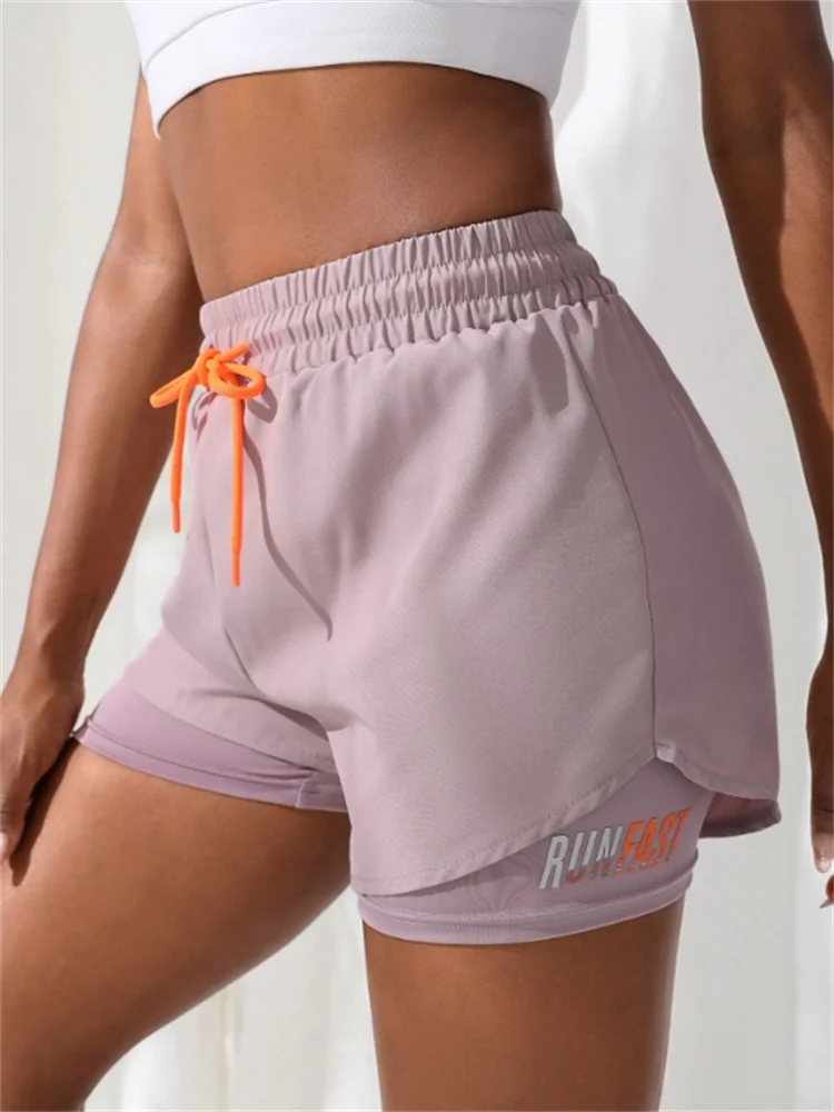 Women’s High Rise Running Shorts – Elastic Waist Workout Shorts