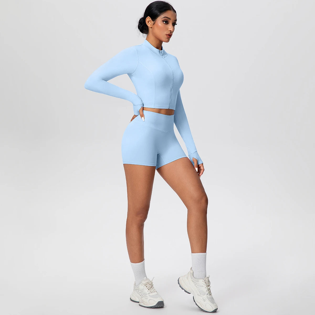 Women Yoga Set Quick Dry | Zipper Top Leggings Set