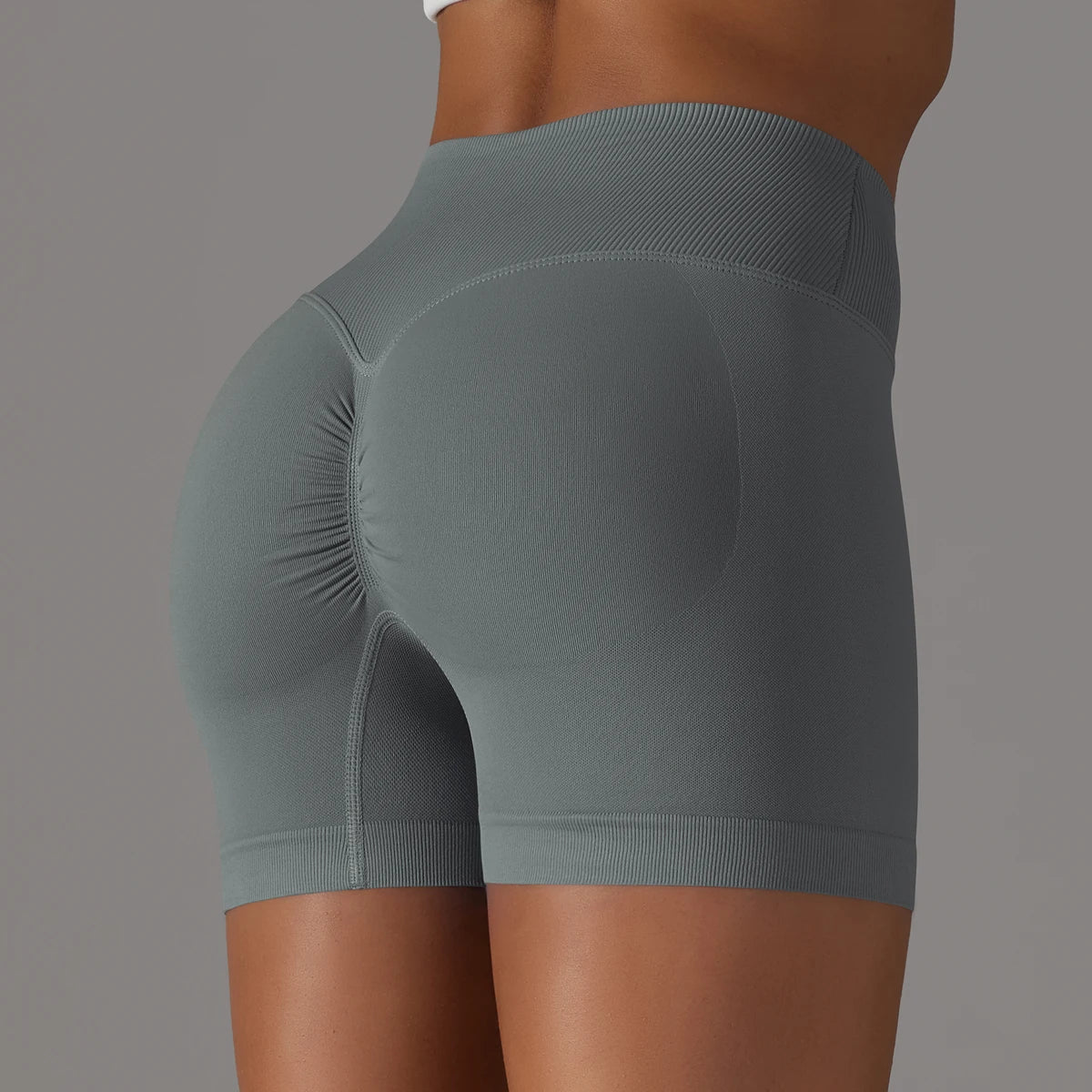 Womens High Waist Gym Running Shorts Seamless Scrunch Butt Fitness Workout