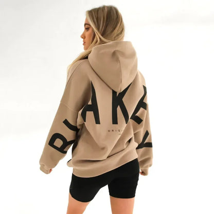 Women’s Stylish Printed Hoodie Thick Warm Streetwear Sweatshirt