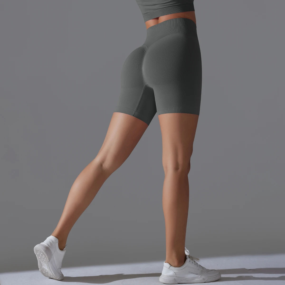 Womens High Waist Seamless Yoga Gym Shorts Running Fitness Workout Shorts