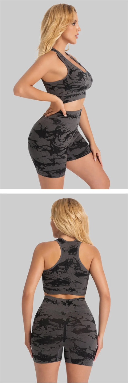 High-Waist Butt-Lifting Yoga Suit Women's Tight Sports Wear Breathable Quick-Dry Fitness Set Running Exercise Outfit