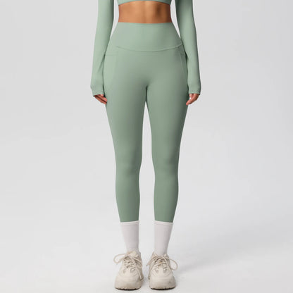 Second Skin Leggings - Pocket High Waist Blue