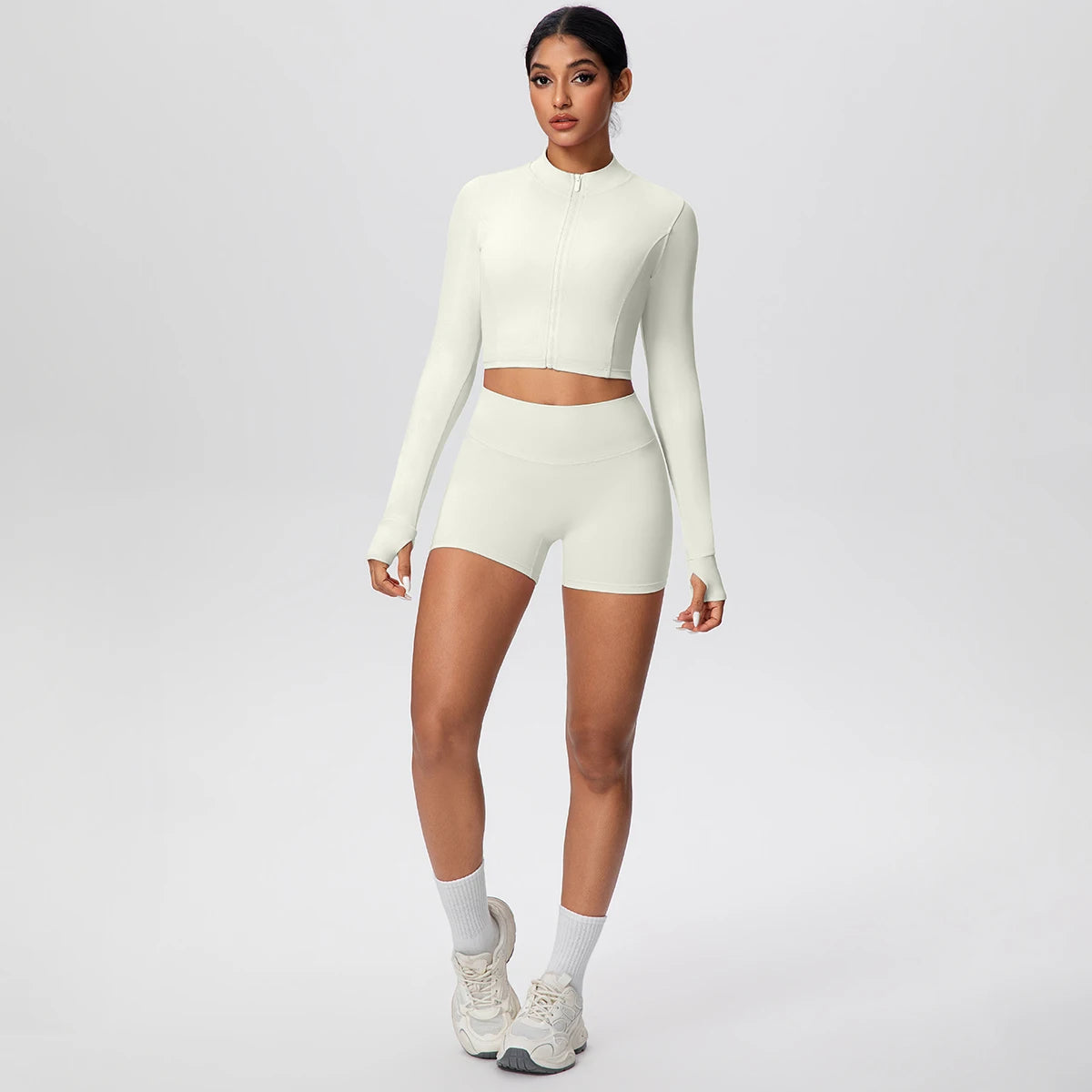 Women Yoga Set Quick Dry | Zipper Top Leggings Set