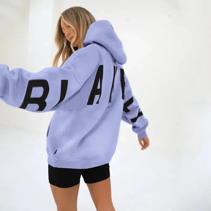 Women’s Stylish Printed Hoodie Thick Warm Streetwear Sweatshirt