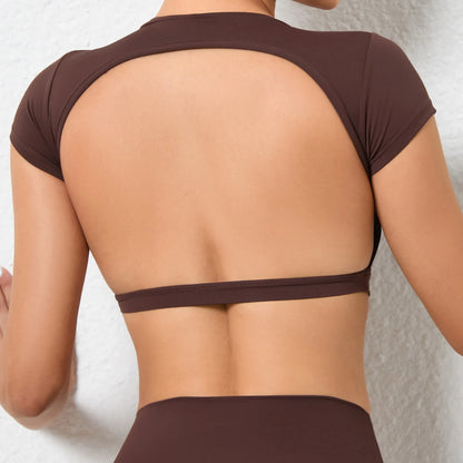 Ctenkevet Sports Crop Top | Backless Yoga Gym Activewear