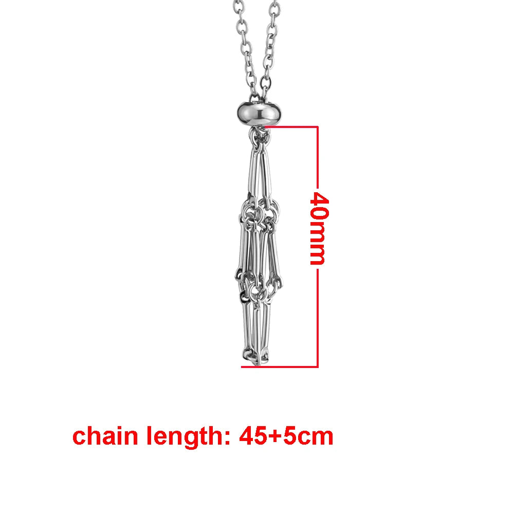 Adjustable Stainless Steel Crystal Cage Necklace Holder Pendant