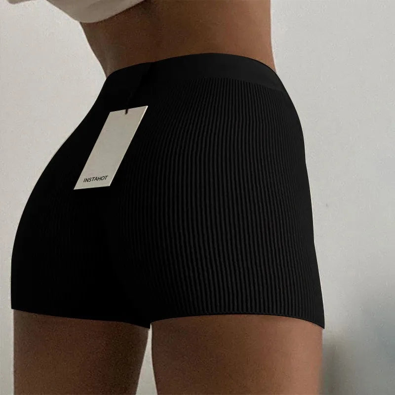 Women High Waist Tight Shorts Yoga Running Fitness Crochet Knitted Summer Pants