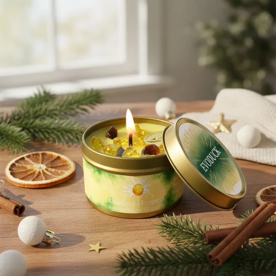 Crystal Candle 3oz | Healing Scented Gift