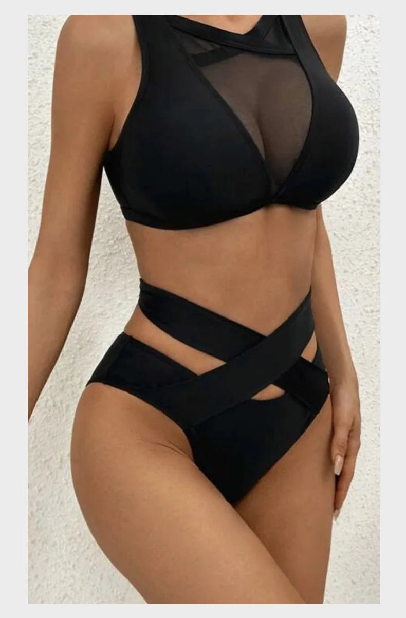 Coastline Aura - Black Mesh Two-Piece
