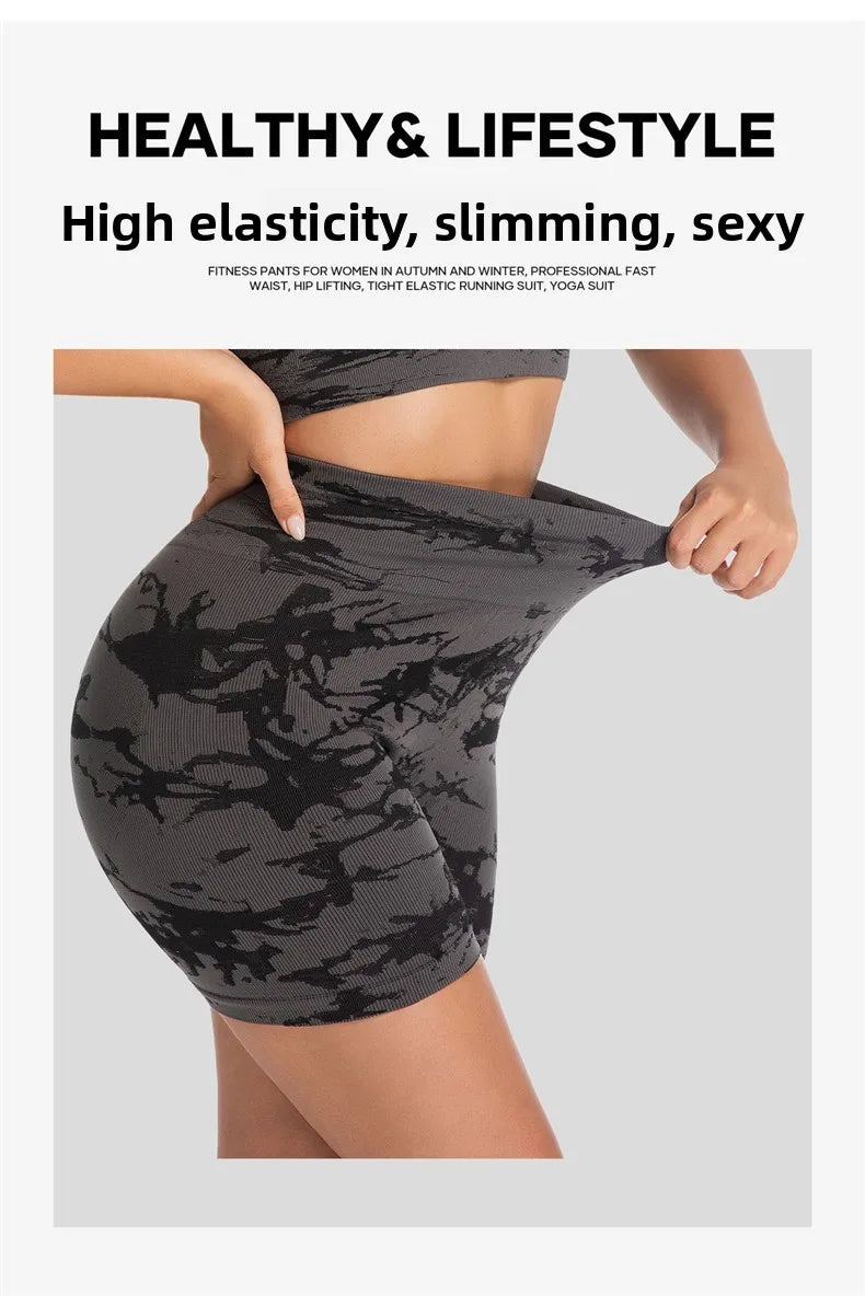 High-Waist Butt-Lifting Yoga Suit Women's Tight Sports Wear Breathable Quick-Dry Fitness Set Running Exercise Outfit