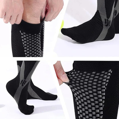 Womans Mens Running Compression Socks Unisex 20-30mmHg Sport Pain Relief Black